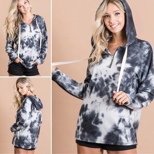 BiBi Tie-Dye Brushed Terry Hoodie NWOT